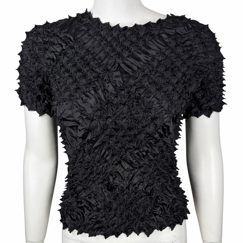 90s Y2K Popcorn Top Shirt One Size Womens Whimsigoth Avant Garde Artsy Textured